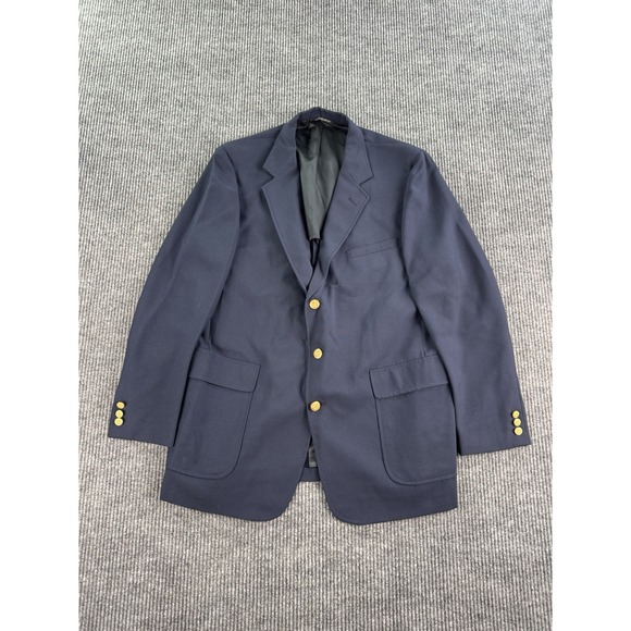 Vintage Princeton University Store Blazer 46 L Blue Wool Golden Button Hopsack